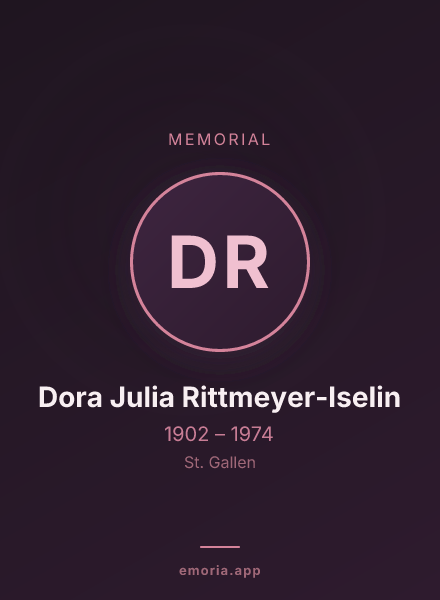Memorial portrait of Dora Julia Rittmeyer-Iselin