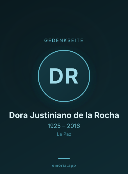 Gedenkportrait von Dora Justiniano de la Rocha