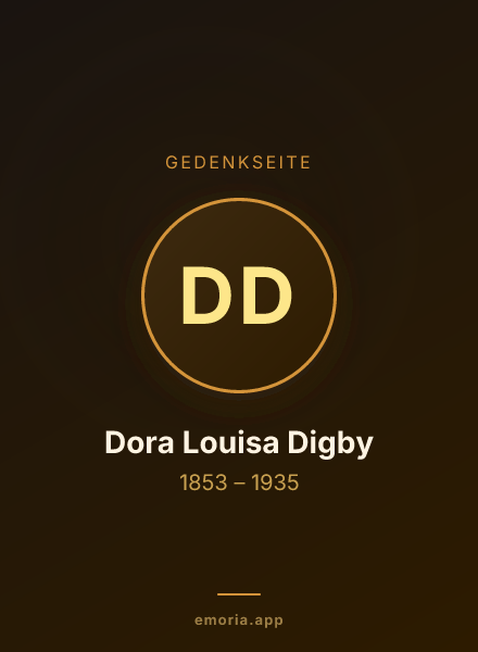 Gedenkportrait von Dora Louisa Digby