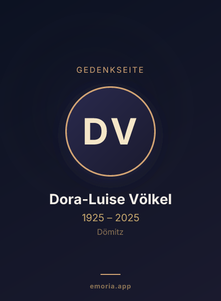 Gedenkportrait von Dora-Luise Völkel