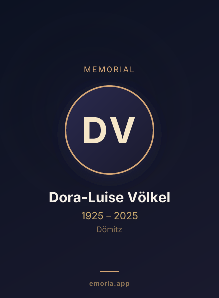 Memorial portrait of Dora-Luise Völkel