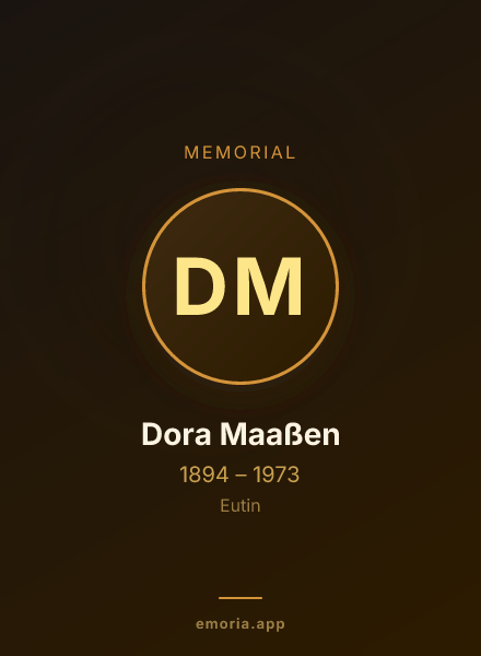 Memorial portrait of Dora Maaßen