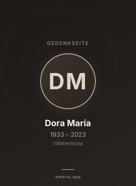 Gedenkportrait von Dora María