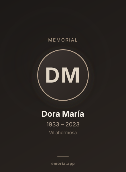 Memorial portrait of Dora María