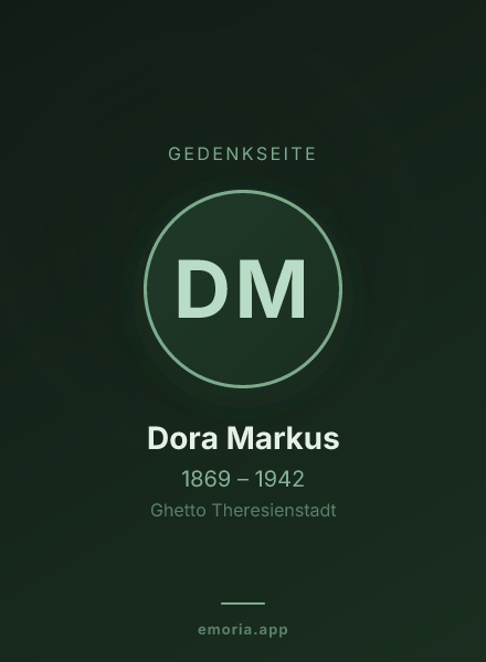 Gedenkportrait von Dora Markus