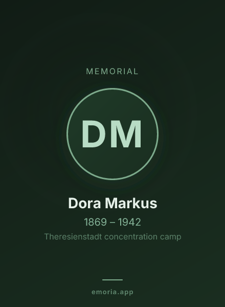 Memorial portrait of Dora Markus