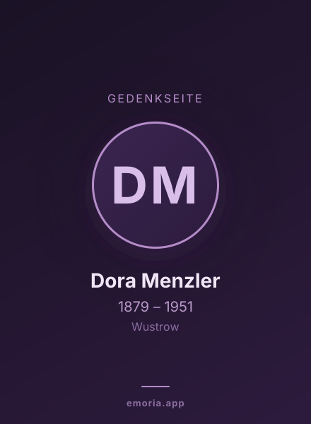 Gedenkportrait von Dora Menzler