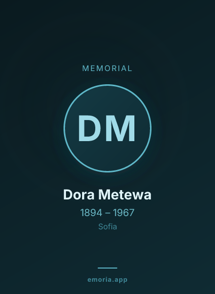 Memorial portrait of Dora Metewa