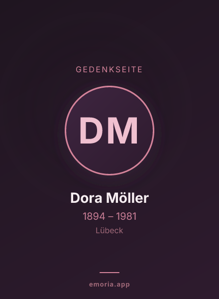 Gedenkportrait von Dora Möller