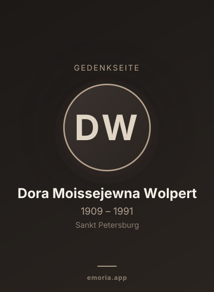 Gedenkportrait von Dora Moissejewna Wolpert