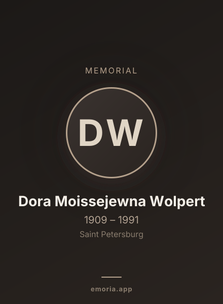 Memorial portrait of Dora Moissejewna Wolpert
