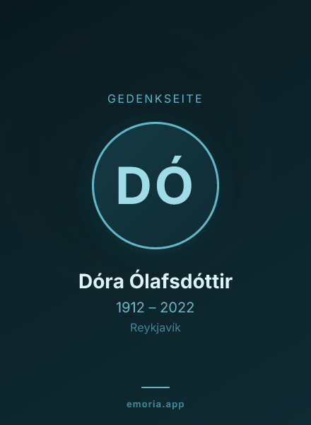Gedenkportrait von Dóra Ólafsdóttir
