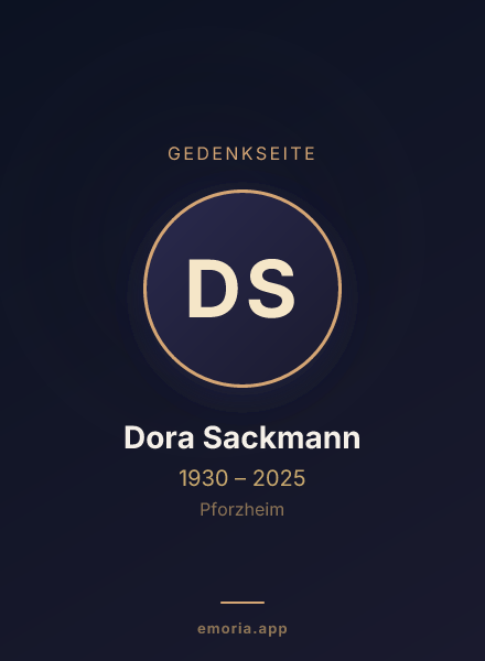 Gedenkportrait von Dora Sackmann