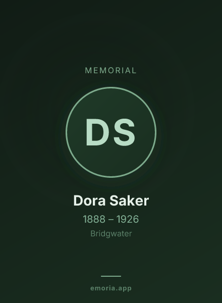Memorial portrait of Dora Saker
