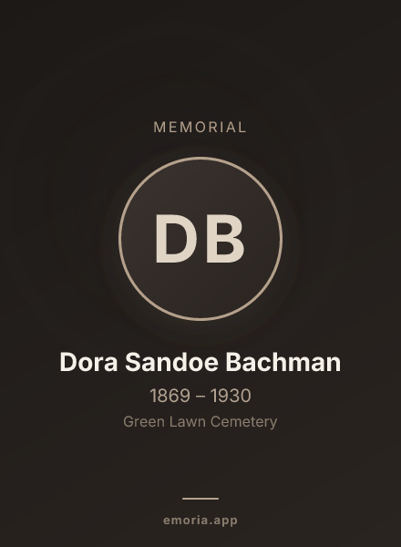 Memorial portrait of Dora Sandoe Bachman