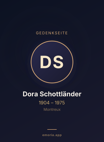 Gedenkportrait von Dora Schottländer