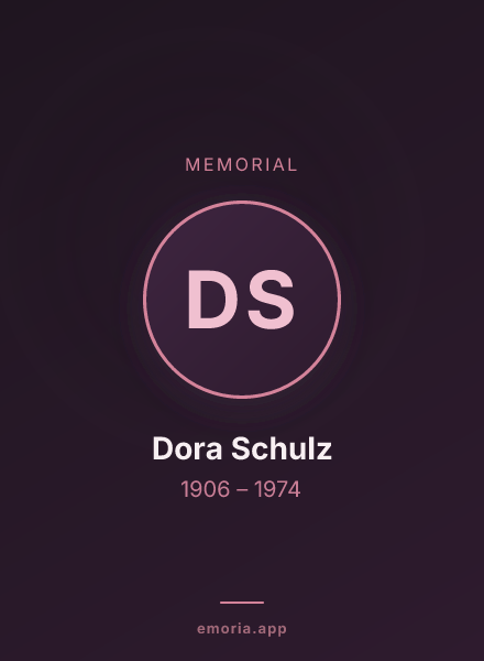 Memorial portrait of Dora Schulz