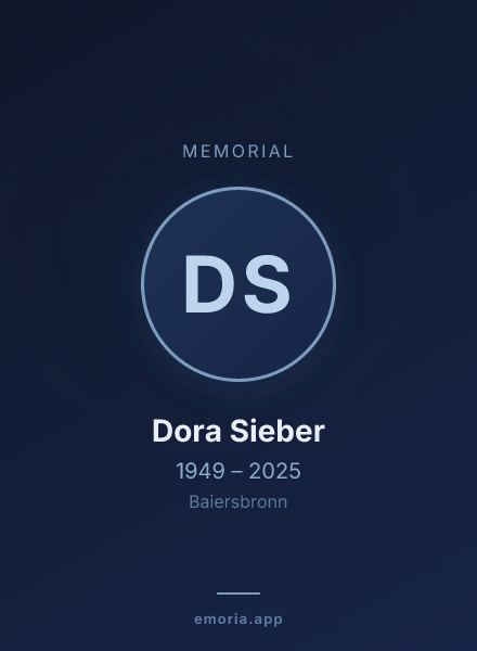 Memorial portrait of Dora Sieber