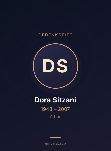 Gedenkportrait von Dora Sitzani