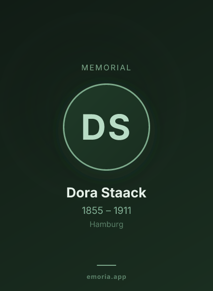 Memorial portrait of Dora Staack