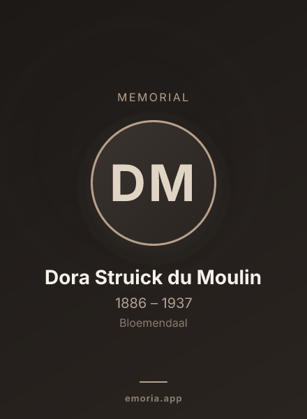 Memorial portrait of Dora Struick du Moulin