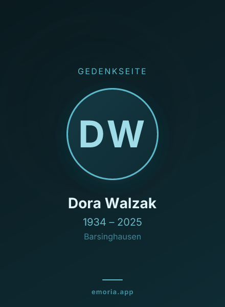 Gedenkportrait von Dora Walzak