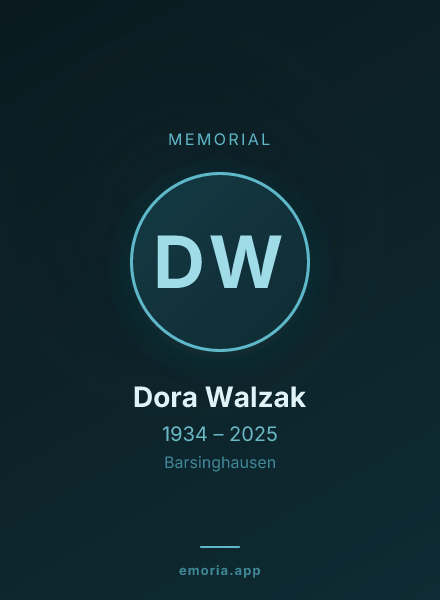 Memorial portrait of Dora Walzak