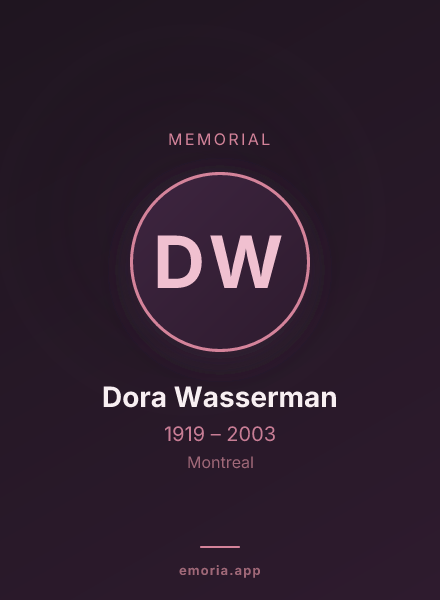 Memorial portrait of Dora Wasserman