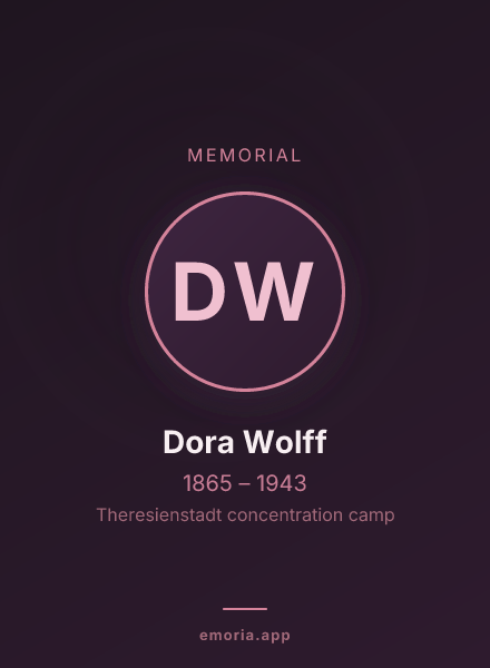 Memorial portrait of Dora Wolff