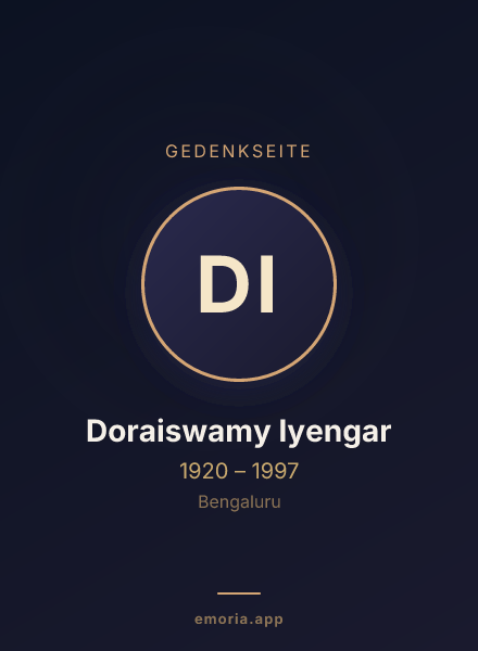 Gedenkportrait von Doraiswamy Iyengar
