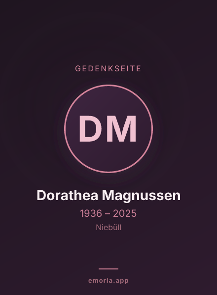 Gedenkportrait von Dorathea Magnussen