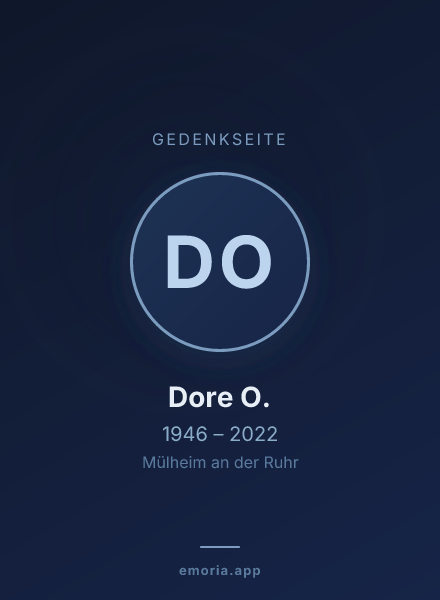 Gedenkportrait von Dore O.