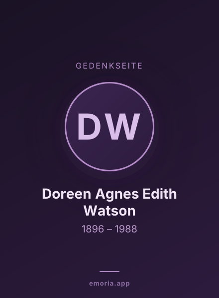Gedenkportrait von Doreen Agnes Edith Watson