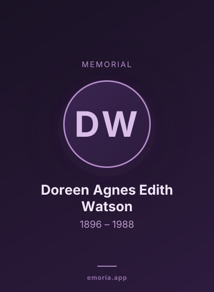 Memorial portrait of Doreen Agnes Edith Watson