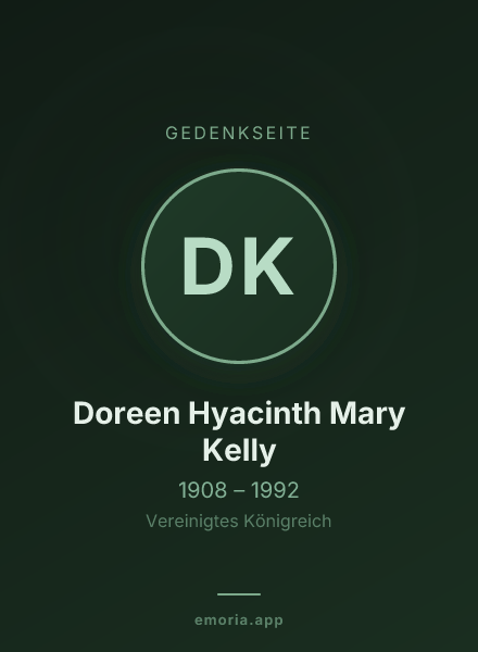 Gedenkportrait von Doreen Hyacinth Mary Kelly