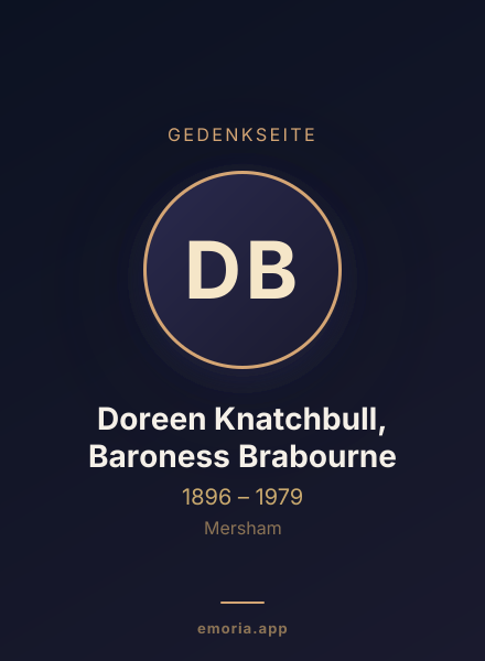 Gedenkportrait von Doreen Knatchbull, Baroness Brabourne