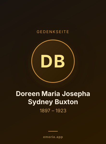 Gedenkportrait von Doreen Maria Josepha Sydney Buxton