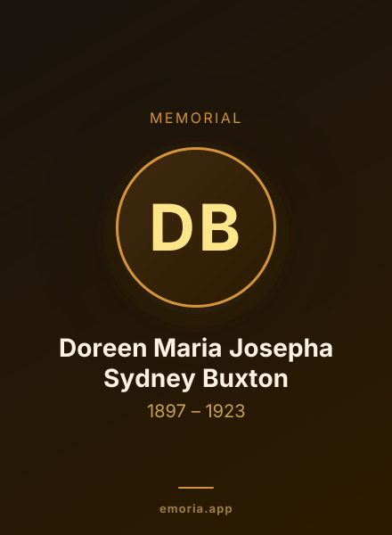 Memorial portrait of Doreen Maria Josepha Sydney Buxton