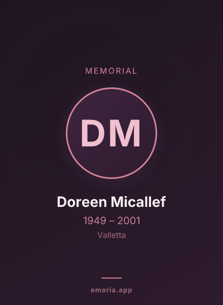 Memorial portrait of Doreen Micallef