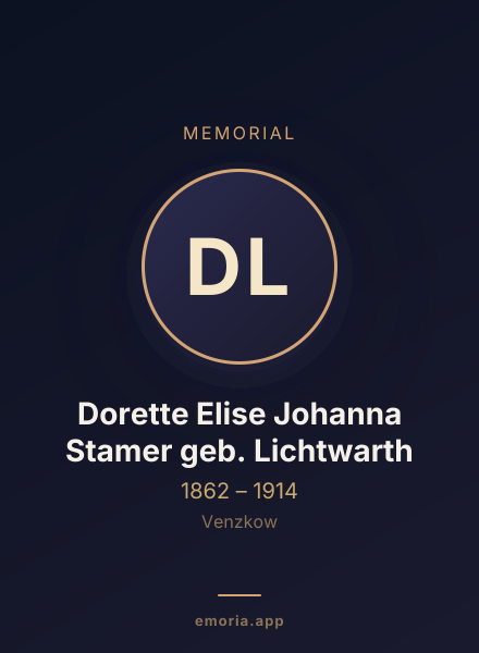 Memorial portrait of Dorette Elise Johanna Stamer geb. Lichtwarth