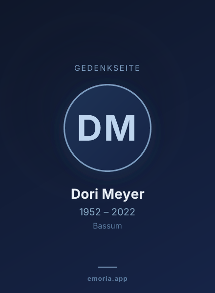 Gedenkportrait von Dori Meyer