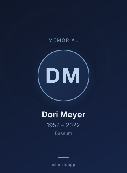 Memorial portrait of Dori Meyer