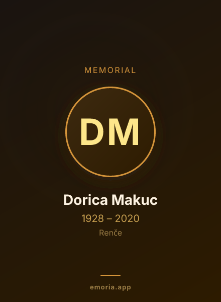Memorial portrait of Dorica Makuc