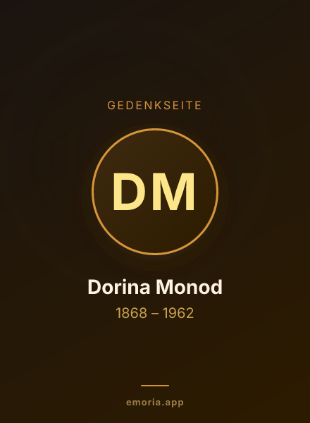 Gedenkportrait von Dorina Monod