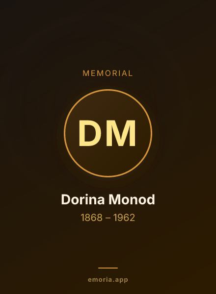 Memorial portrait of Dorina Monod