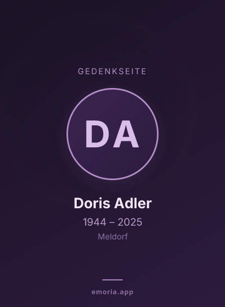 Gedenkportrait von Doris Adler