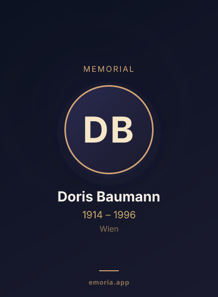 Memorial portrait of Doris Baumann