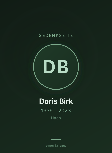 Gedenkportrait von Doris Birk