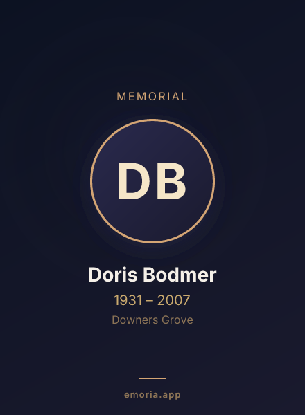 Memorial portrait of Doris Bodmer