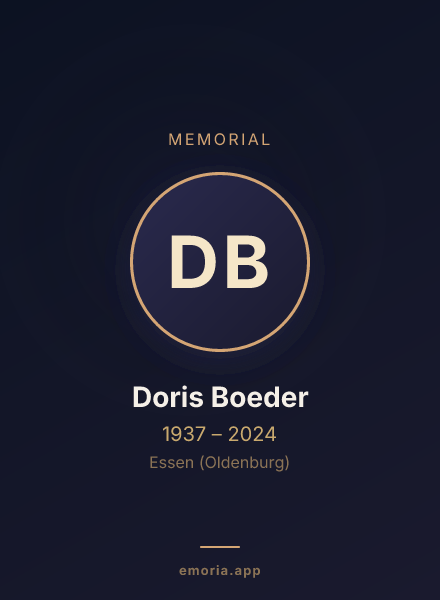 Memorial portrait of Doris Boeder